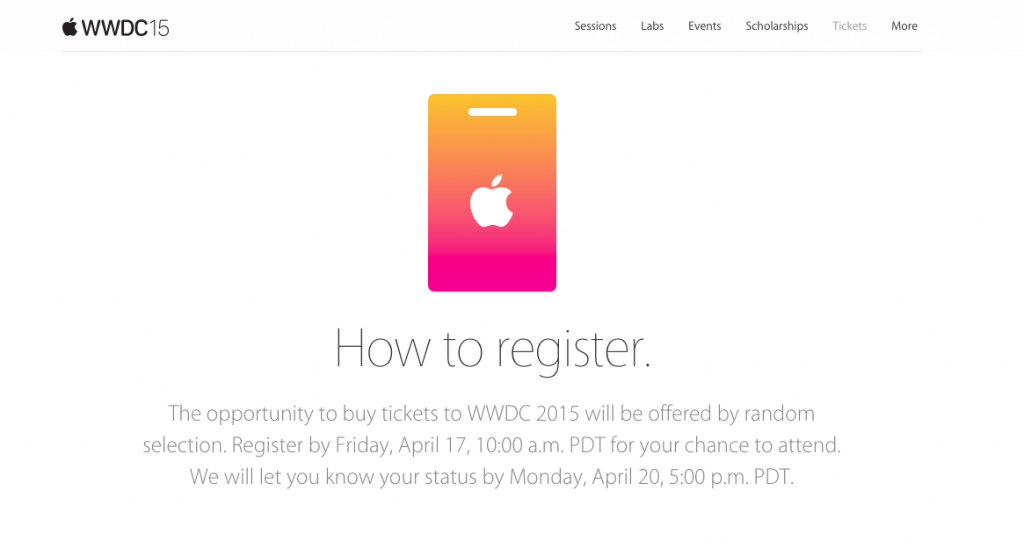 Apple WWDC チケット発売
